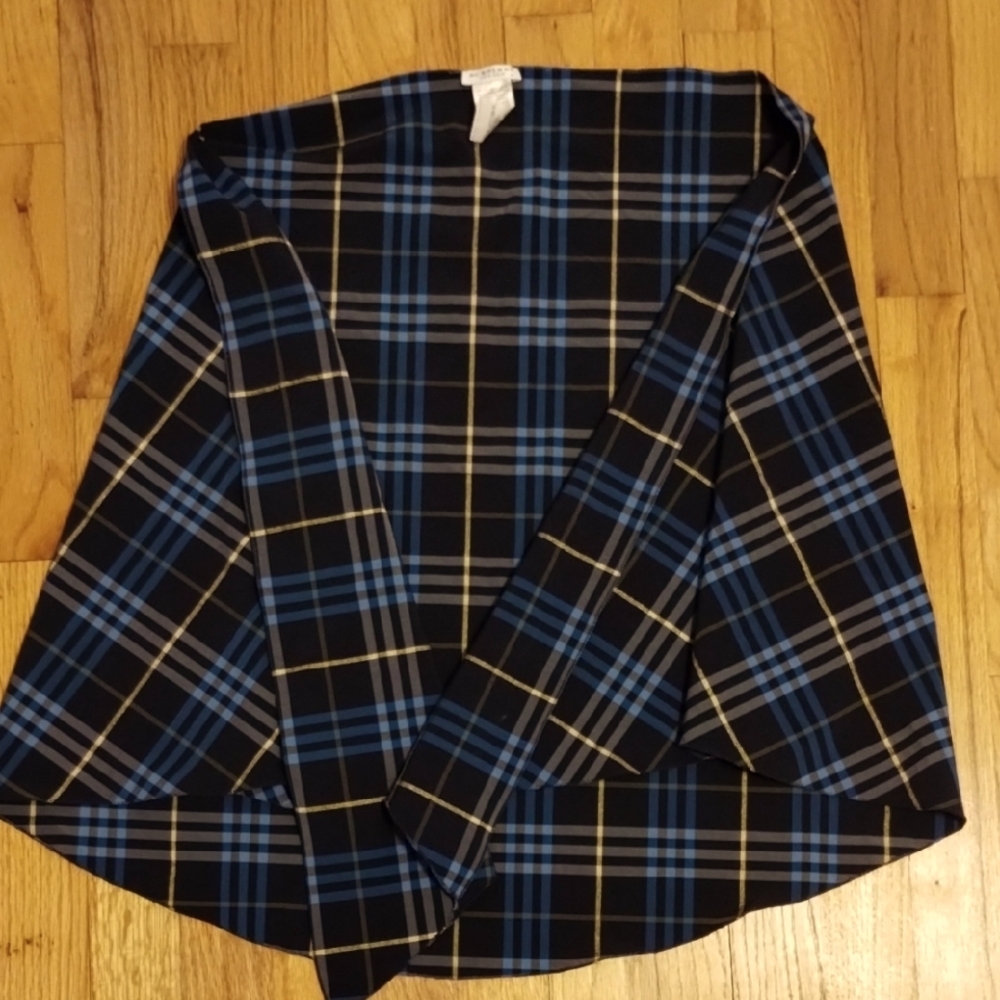 Burberry Navy and Black Checkered Wrap